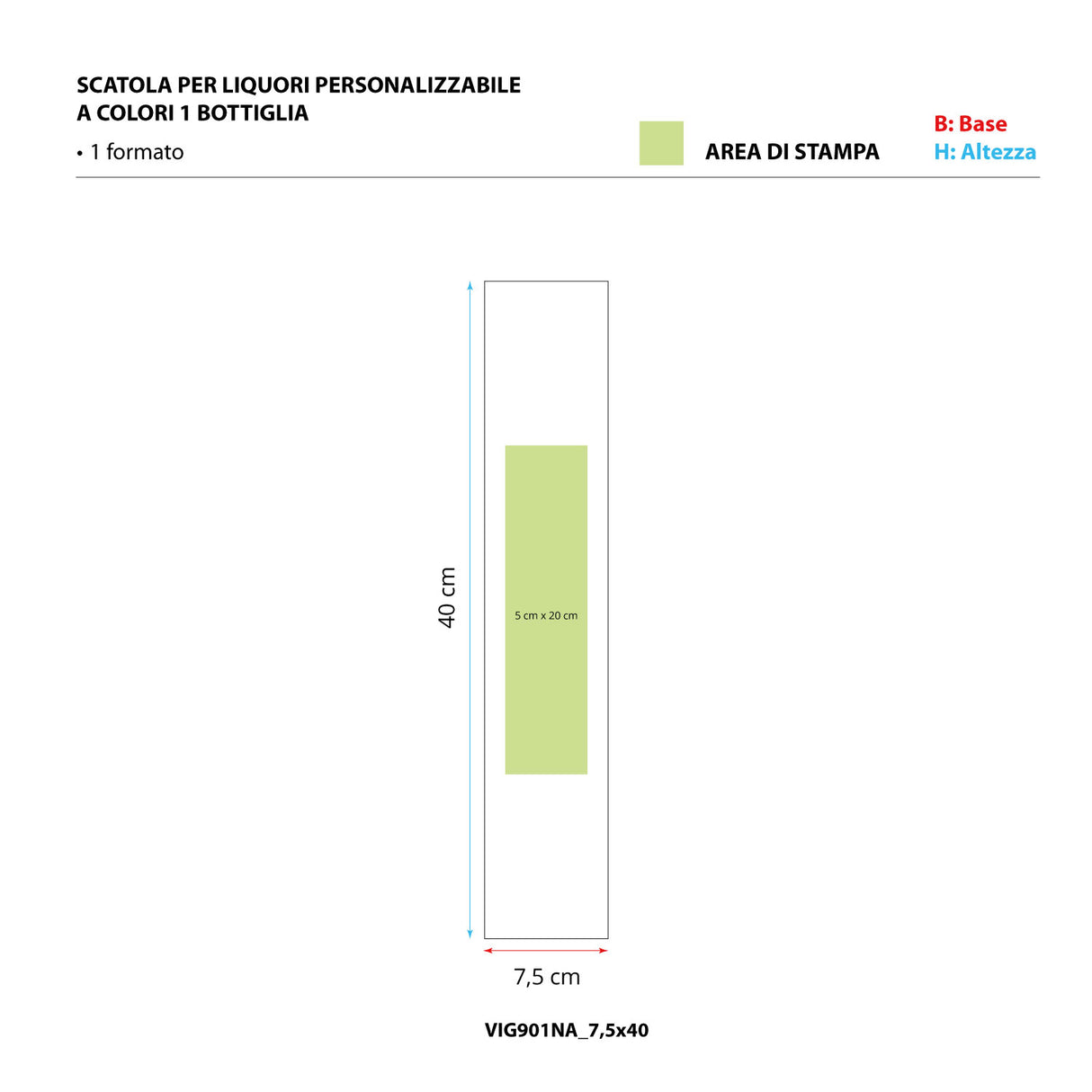 Scatola per Liquori Personalizzabile a colori, 1 Bottiglia