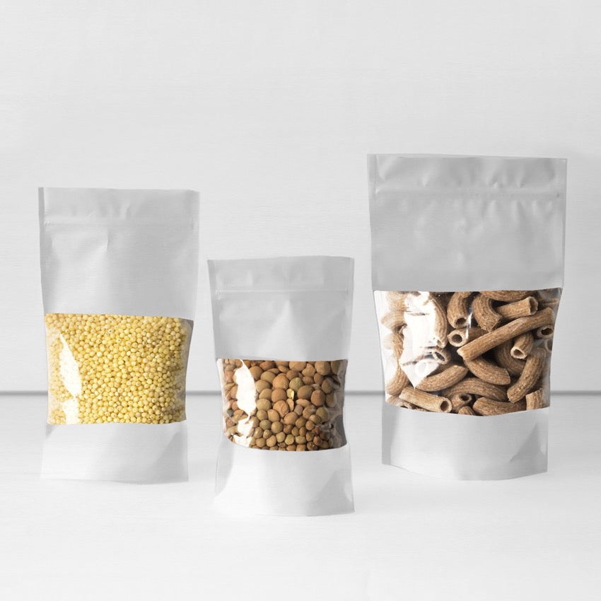 Sacchetti Doypack con Finestra e Zip, per Alimenti