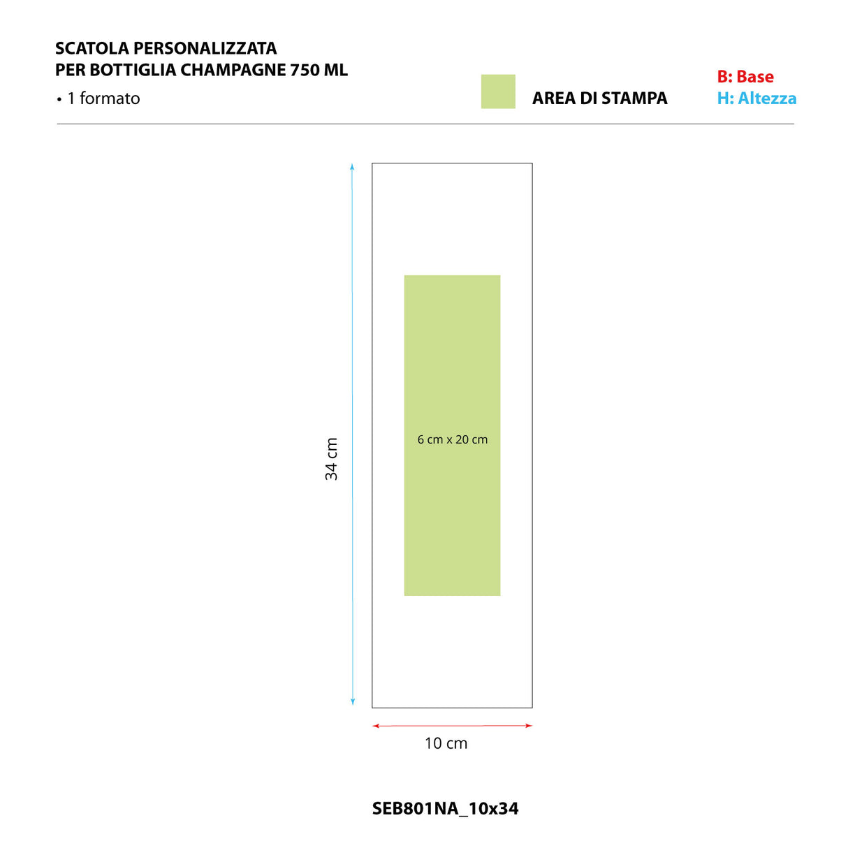 Scatola Personalizzata per Bottiglia Champagne 750 ml