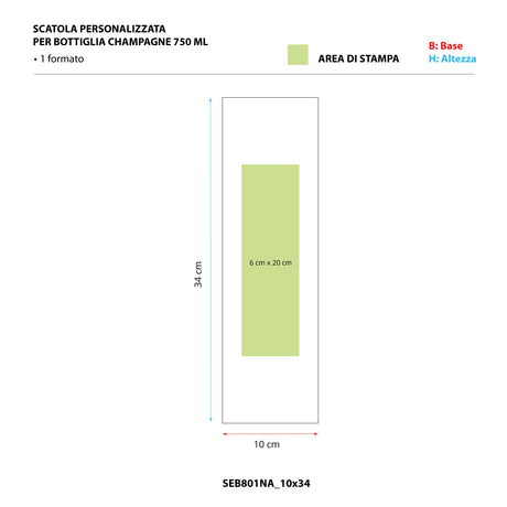 Scatola Personalizzata per Bottiglia Champagne 750 ml
