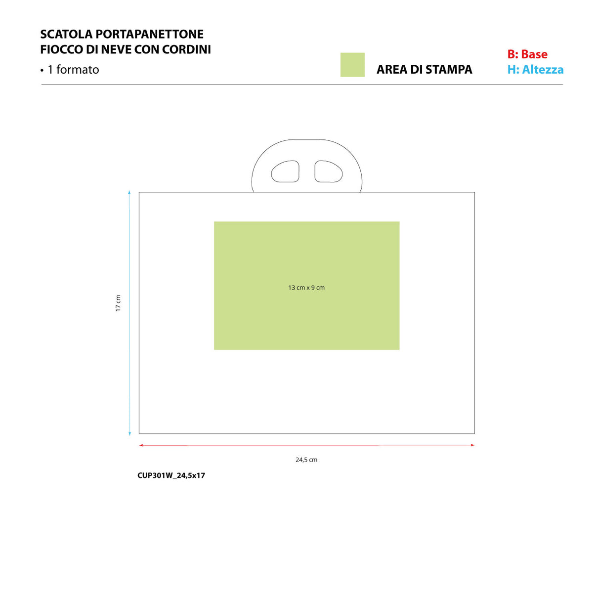 Scatola Portapanettone Fiocco di Neve con cordini Personalizzabile