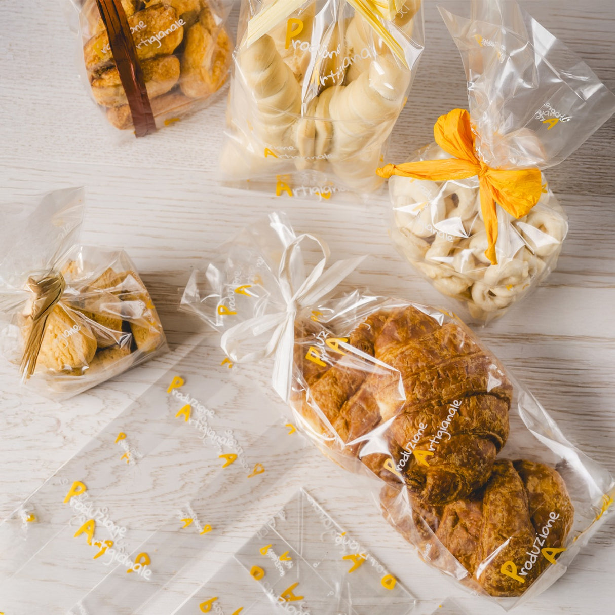 Sacchetti Trasparenti Fondo Quadro Produzione Artigianale