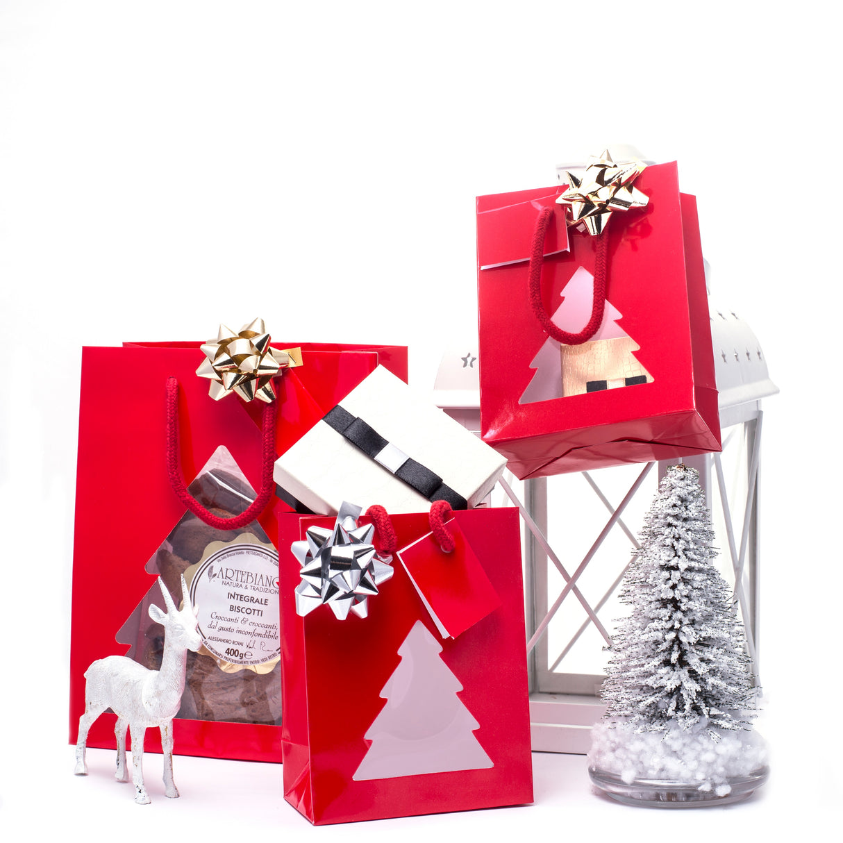 Portapanettone Christmas Red con Finestra