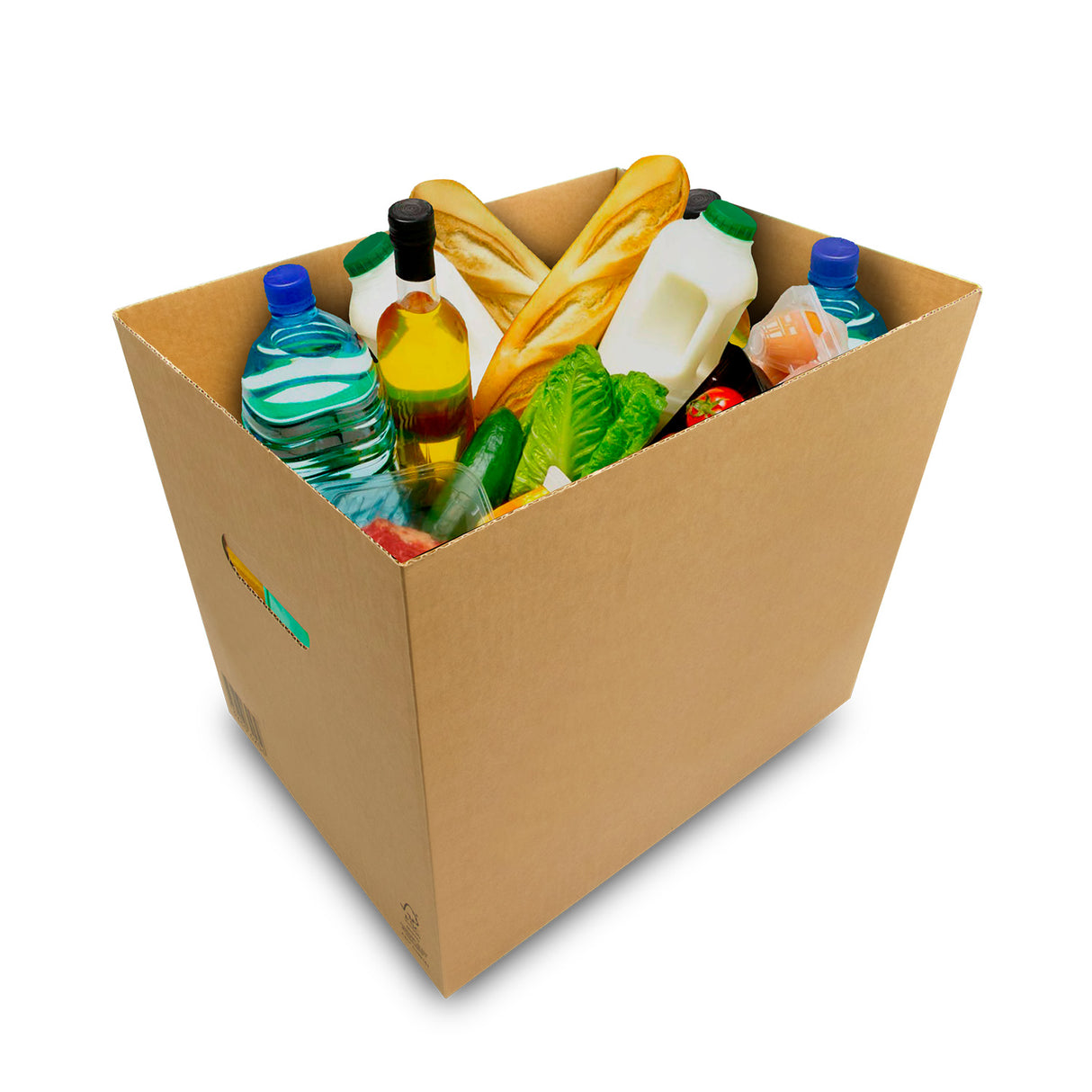 Scatola Aperta con Maniglie e Fondo a Incastro