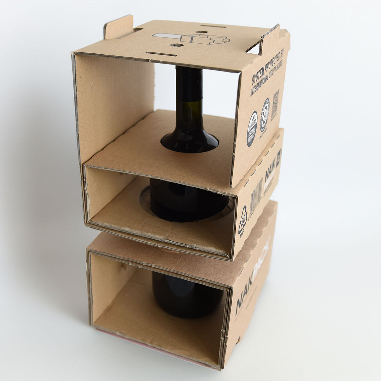 Scatola Nakpack Spedizione Bottiglie Magnum Avana