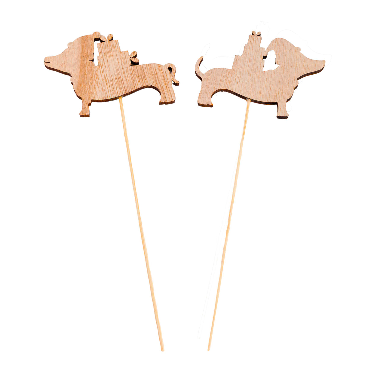 PICK LEGNO SET DA 12 CON BASSOTTO