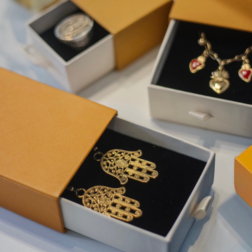 Scatolina Astuccio Gioielleria Elegance Bicolor Apertura Frontale