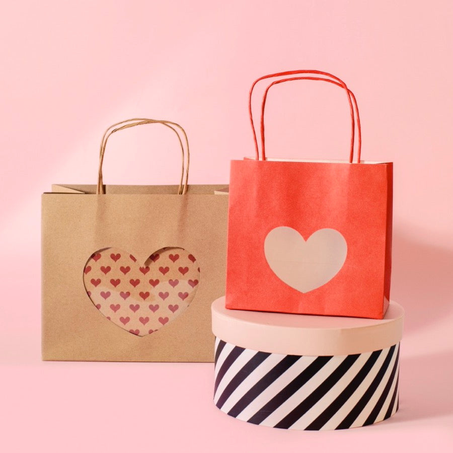 Shopper Carta Kraft con Finestra a Cuore