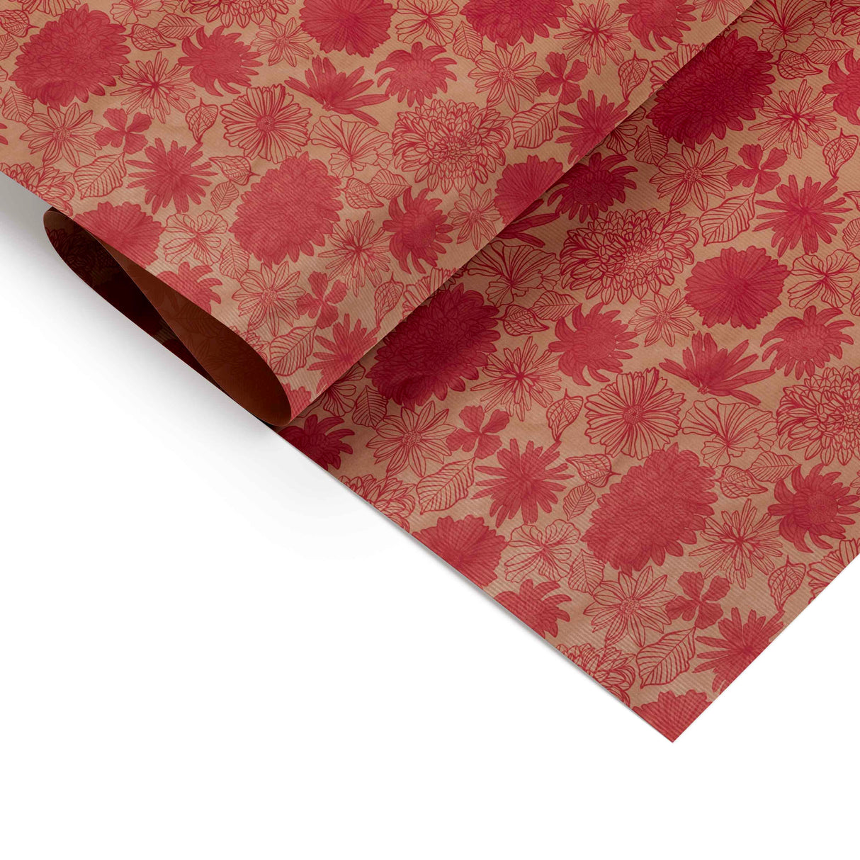 Bobina Carta Kraft Avana Fiori Lampone