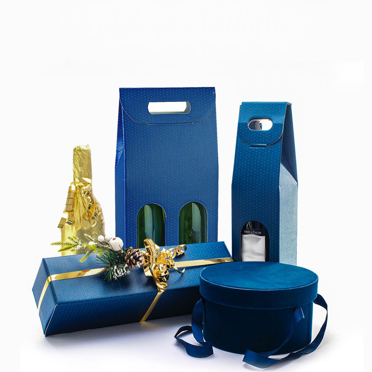 Scatola Portabottiglie Blu