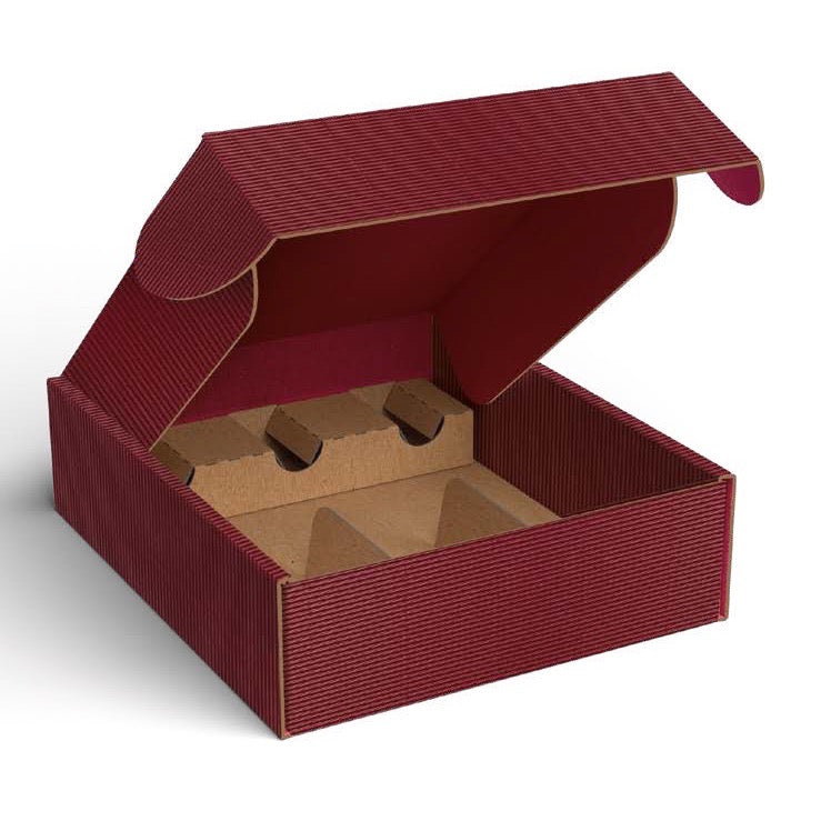 Cofanetto Porta Bottiglie Onda linea Burgundy