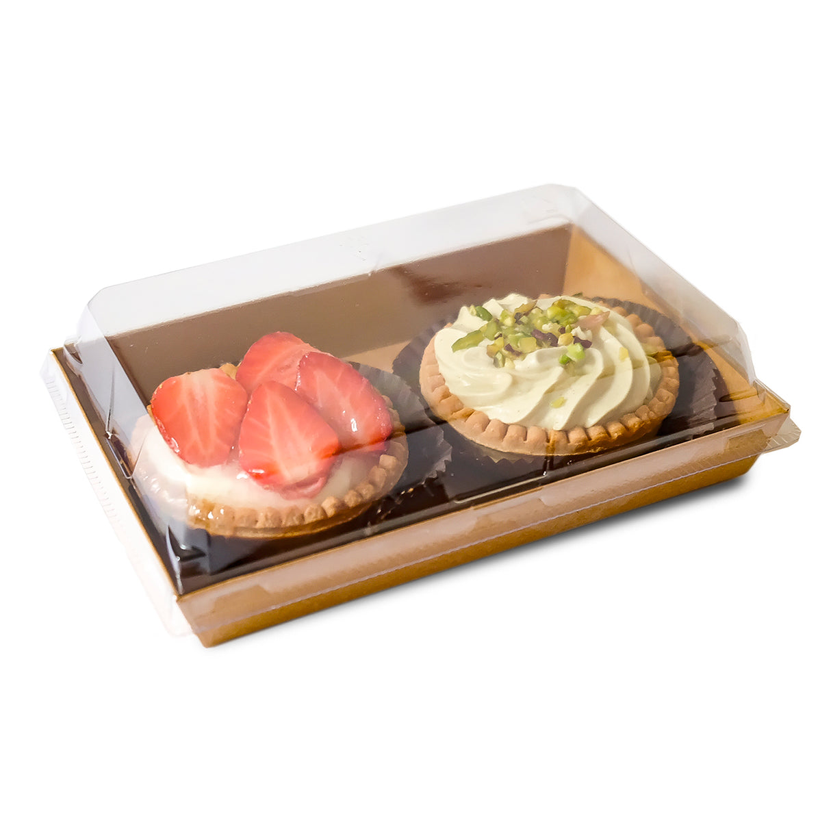 Scatole per Alimenti in Cartoncino con Coperchio in Plastica trasparente