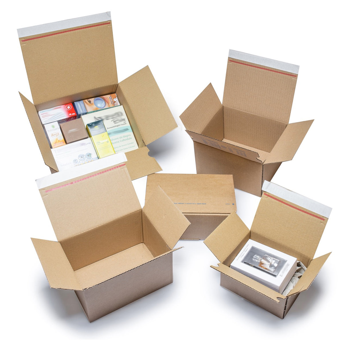 Scatola con Chiusura Adesiva e Fondo Automontante Avana