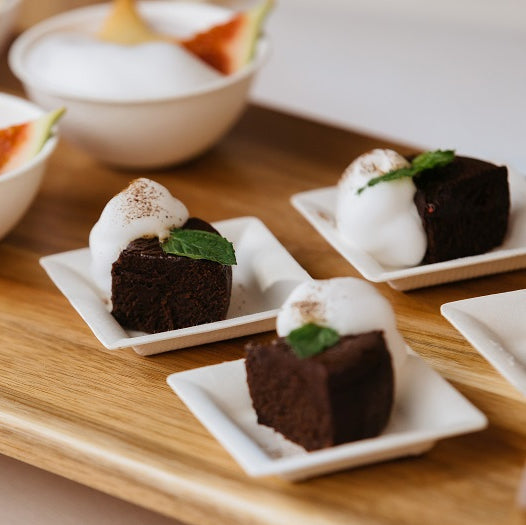 Piattino Quadrato in Polpa di Cellulosa