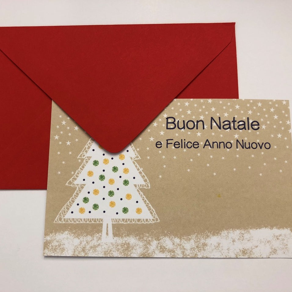 Bigliettini Natalizi con Busta Albero di Natale