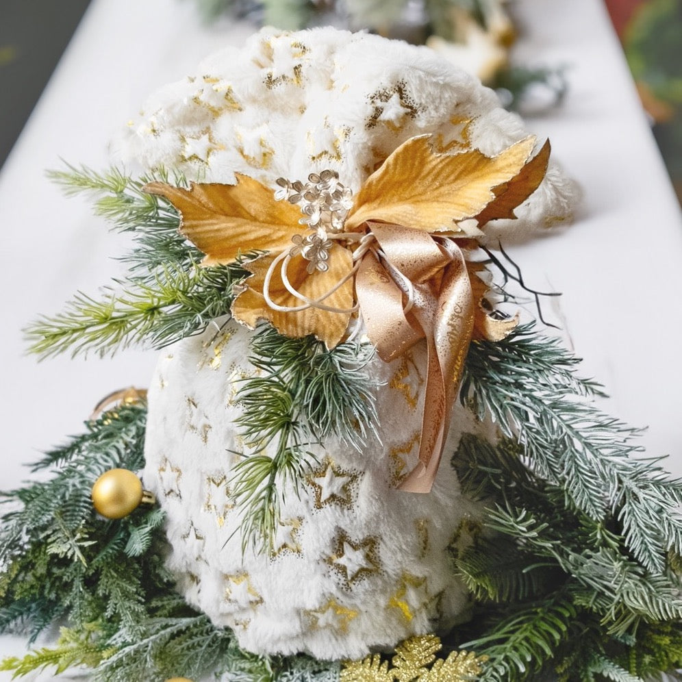 Sacchi per Panettone Ciniglia Stampa Oro