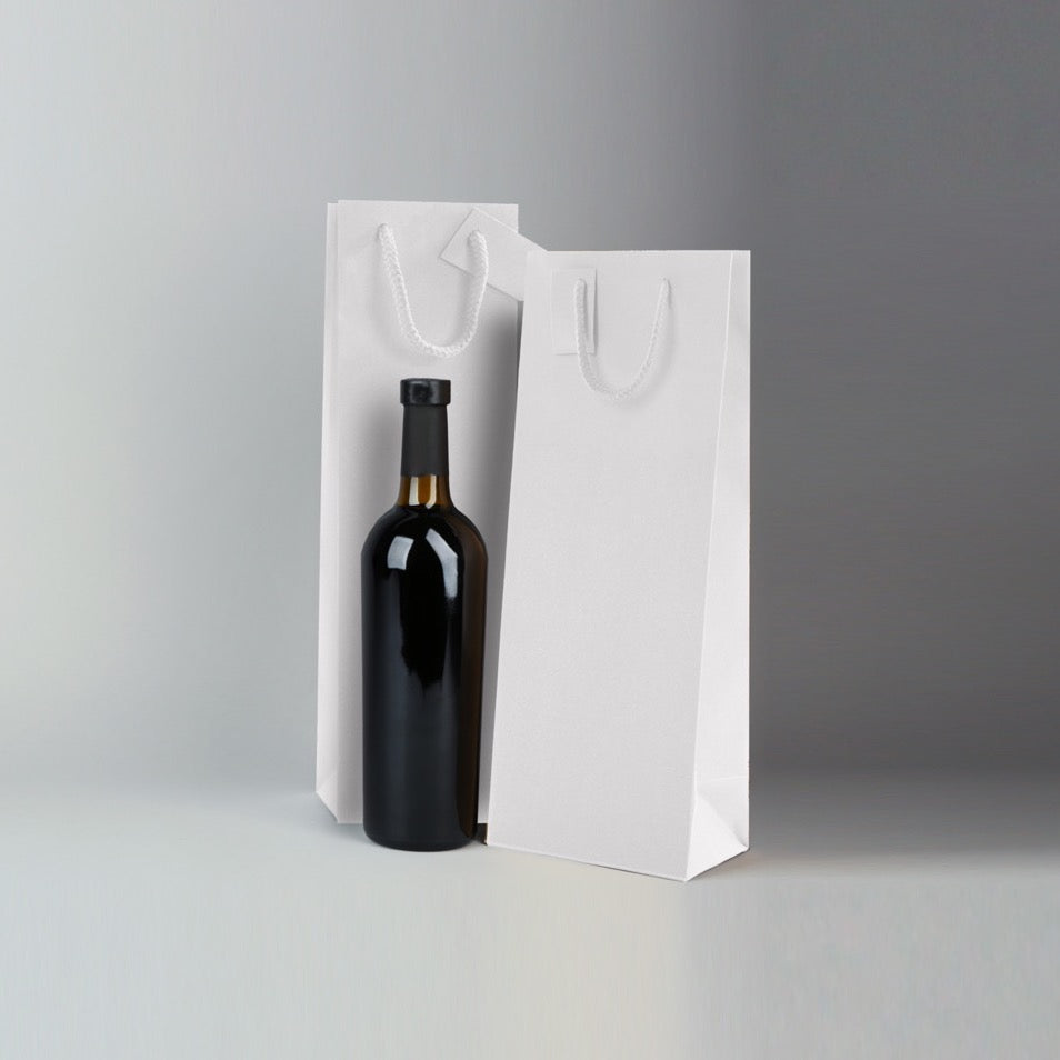 Shopper Portabottiglie Kraft Bianca