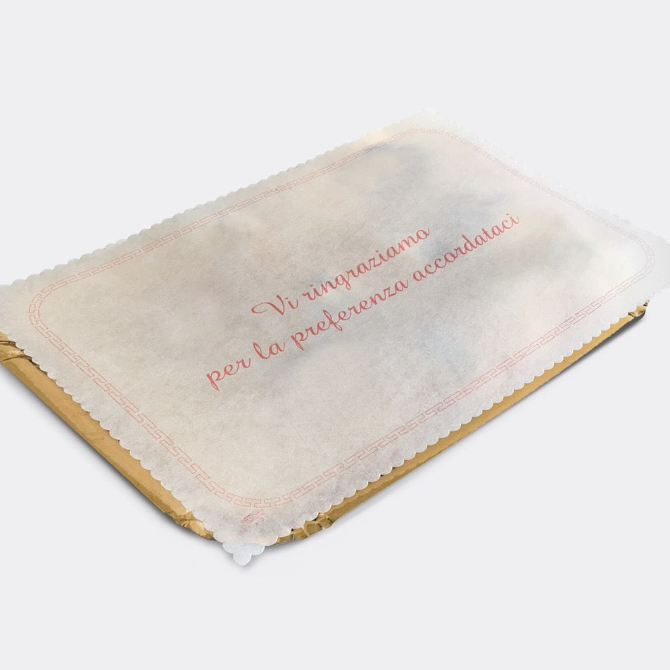 Carta copri paste in carta con scritta