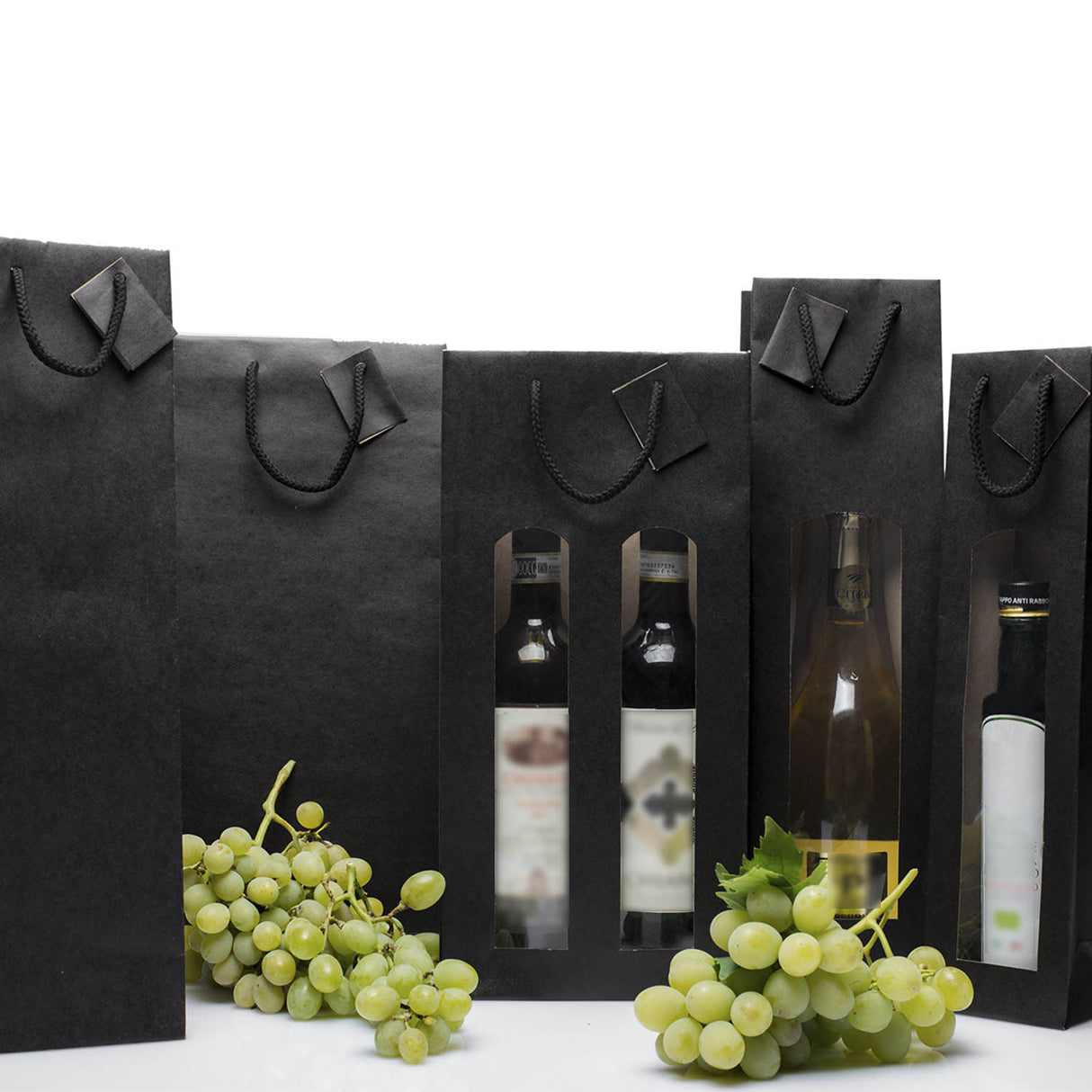 Shopper Black Edition con finestra Per Bottiglie