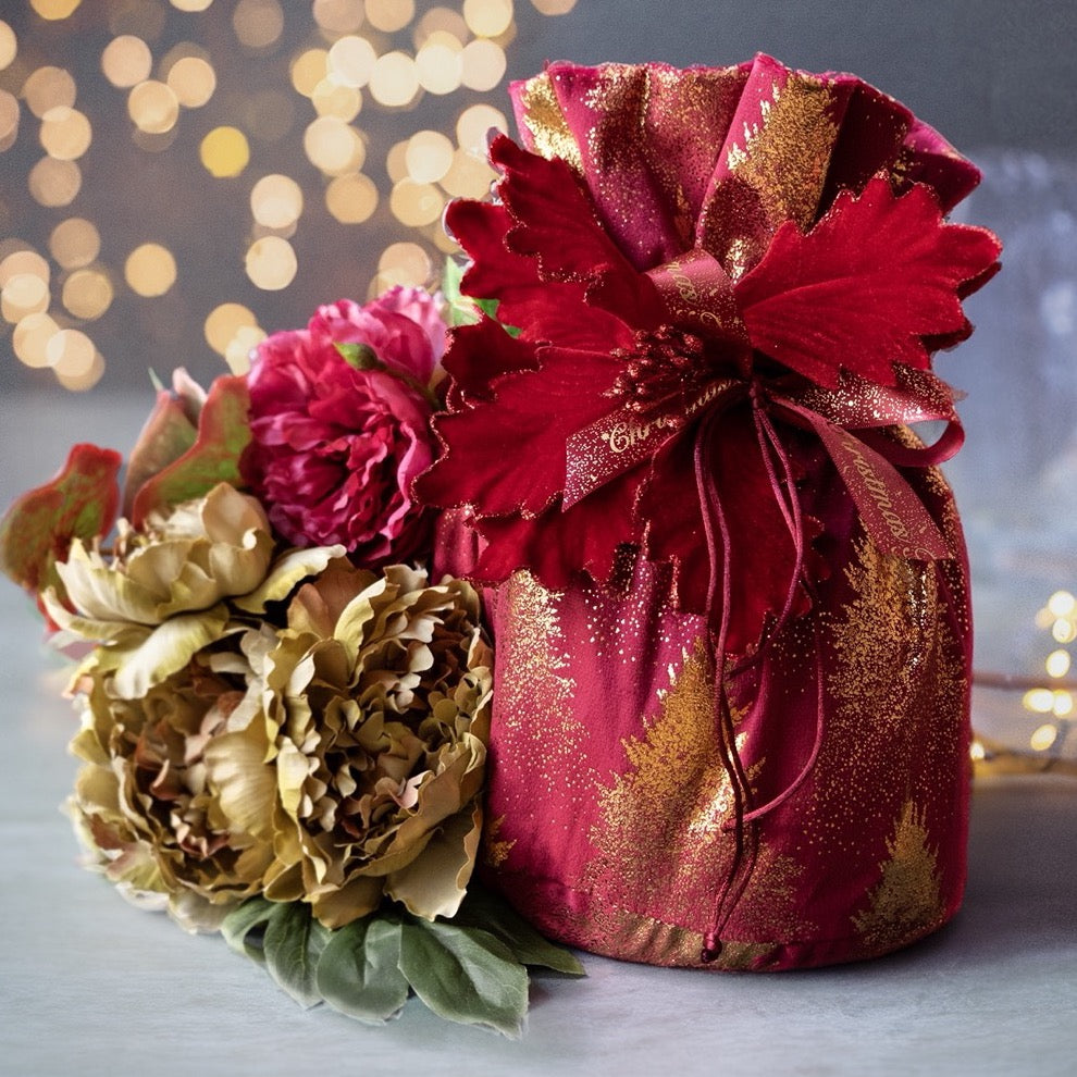 Sacco Portapanettone Velluto con Stampa Oro