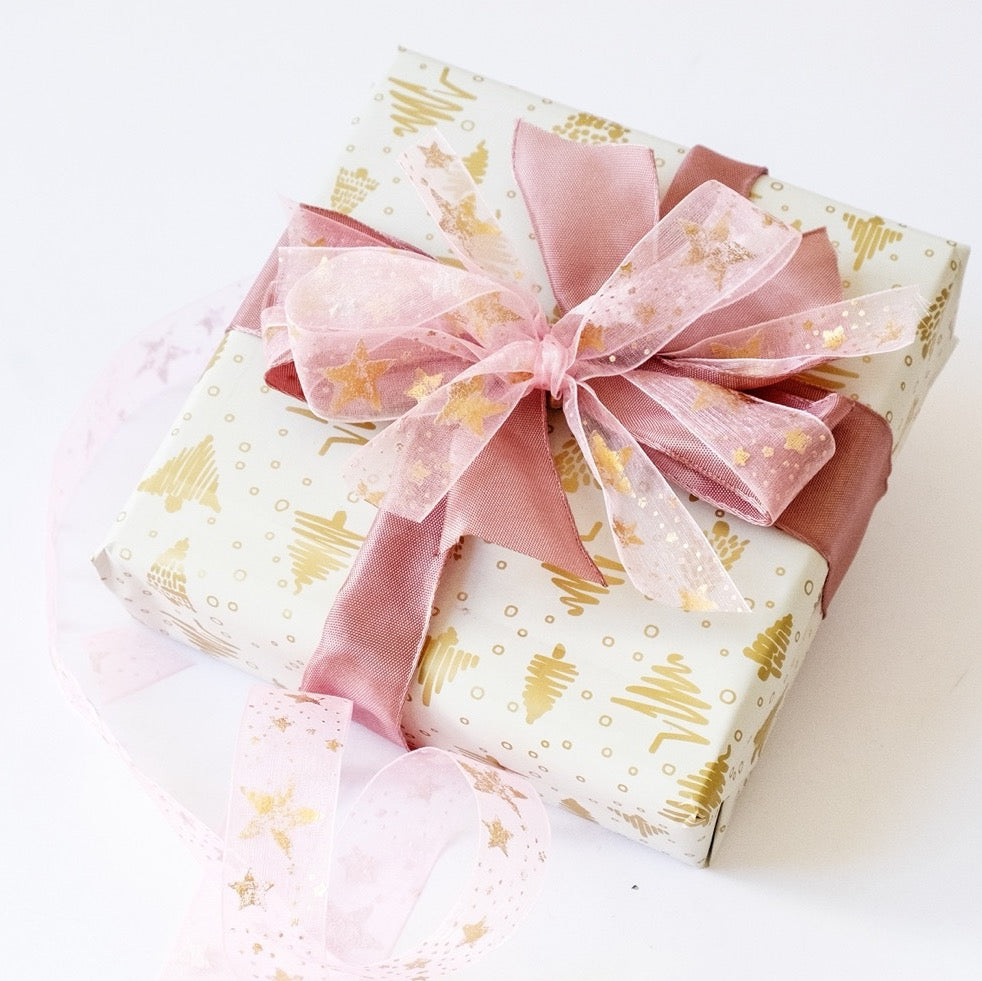 Nastro Organza con Stelle Oro