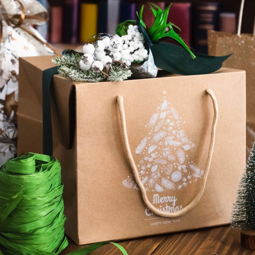 Bag Box Carta Kraft Albero stampa Bianca