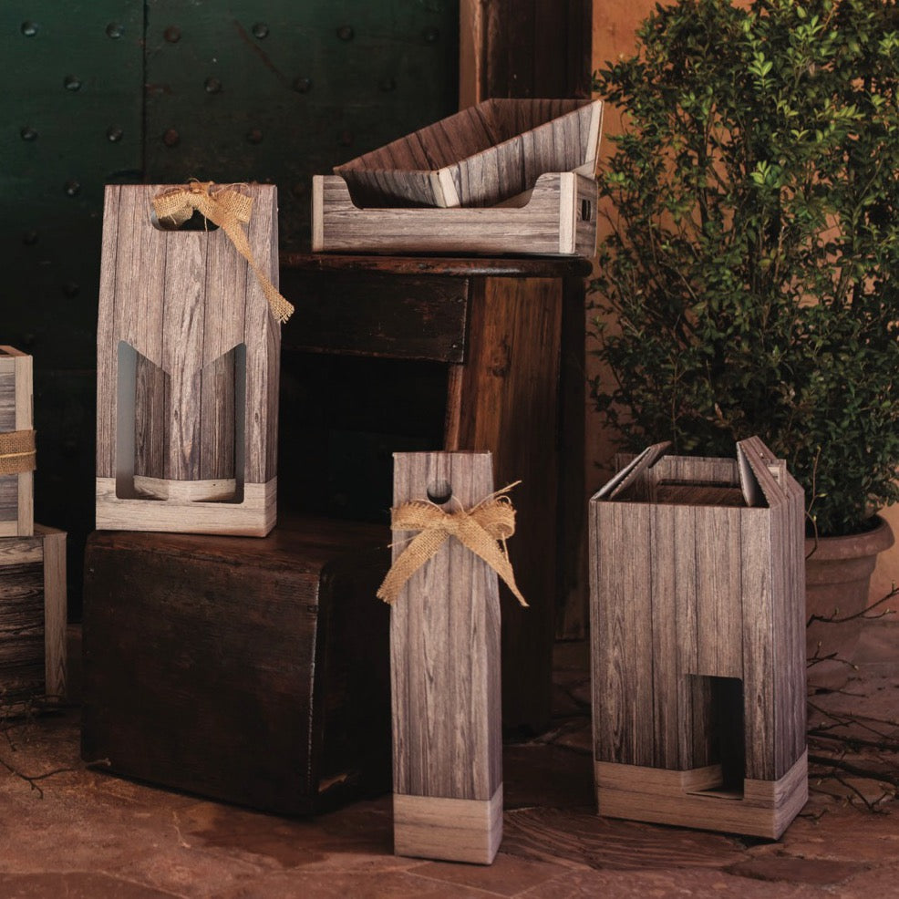 Scatola Bottiglie Vino Vintage Wood
