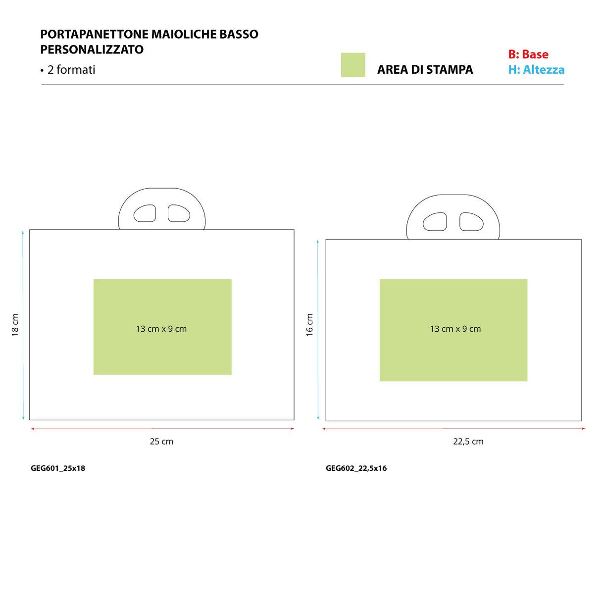 Portapanettone Maioliche Basso Personalizzabile 750g -1kg