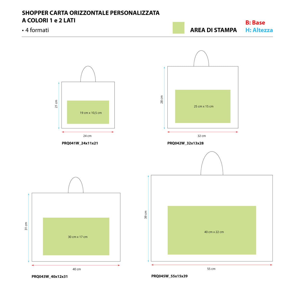 Shopper Carta Orizzontale Stampa a Colori 1-2 Lati