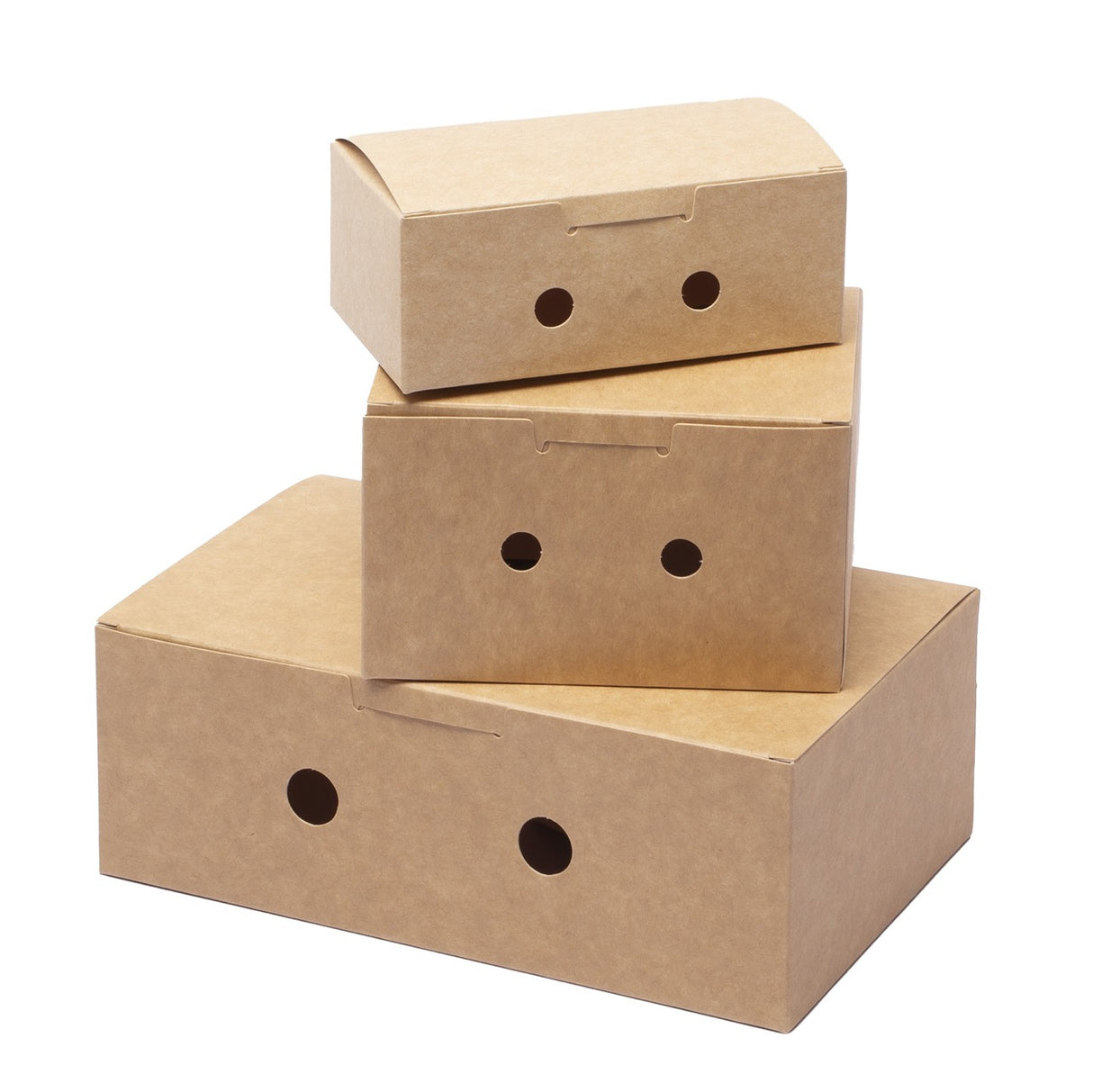 Scatola per fritti e crocchette da asporto in cartoncino avana e PE