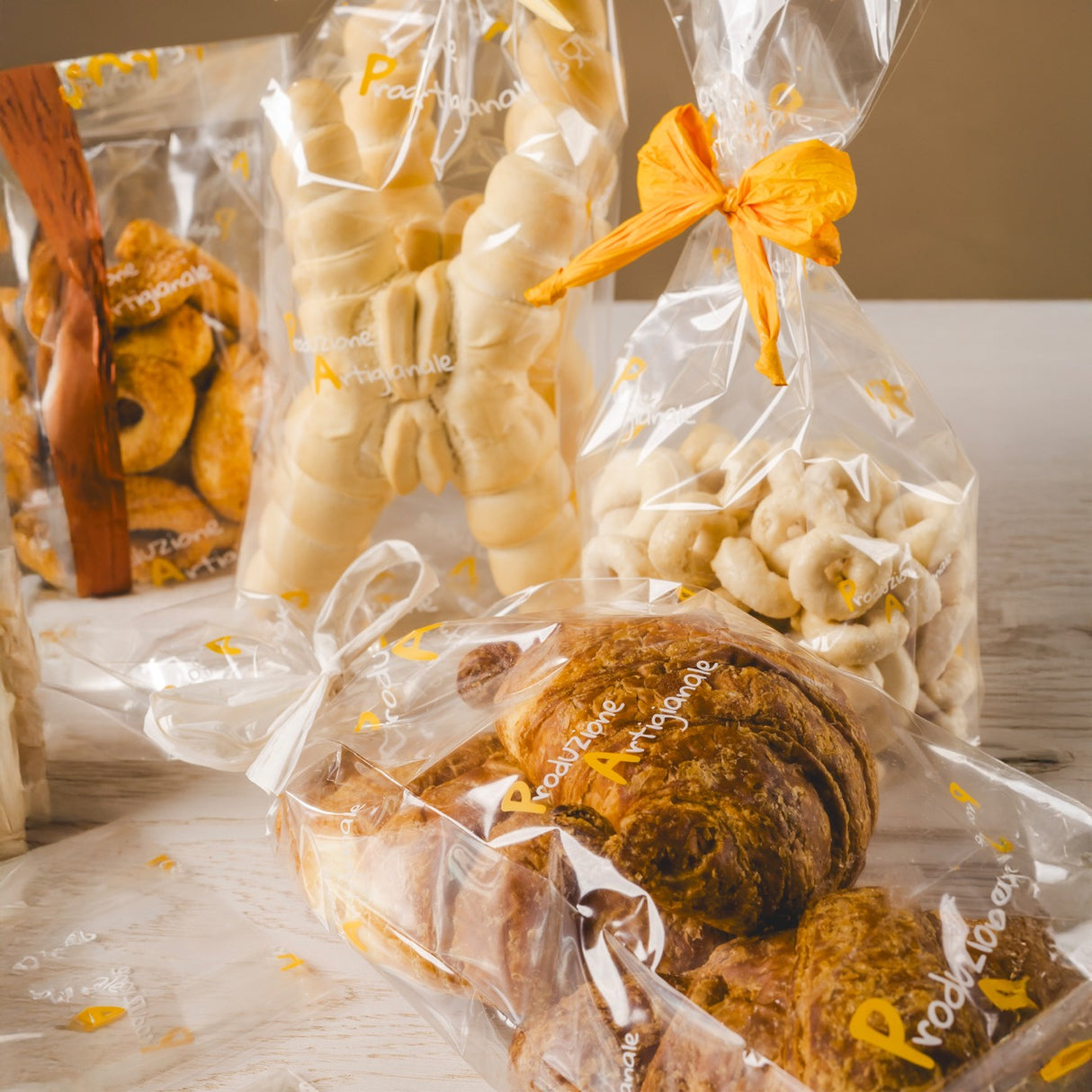 Sacchetti Trasparenti Fondo Quadro Produzione Artigianale