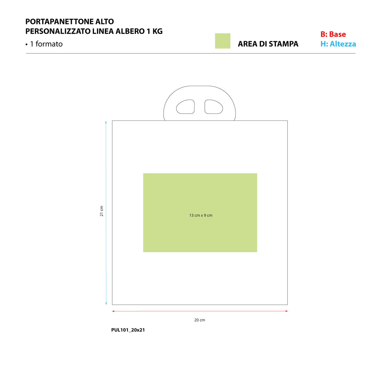 Portapanettone Alto Personalizzato Linea Albero 1 Kg