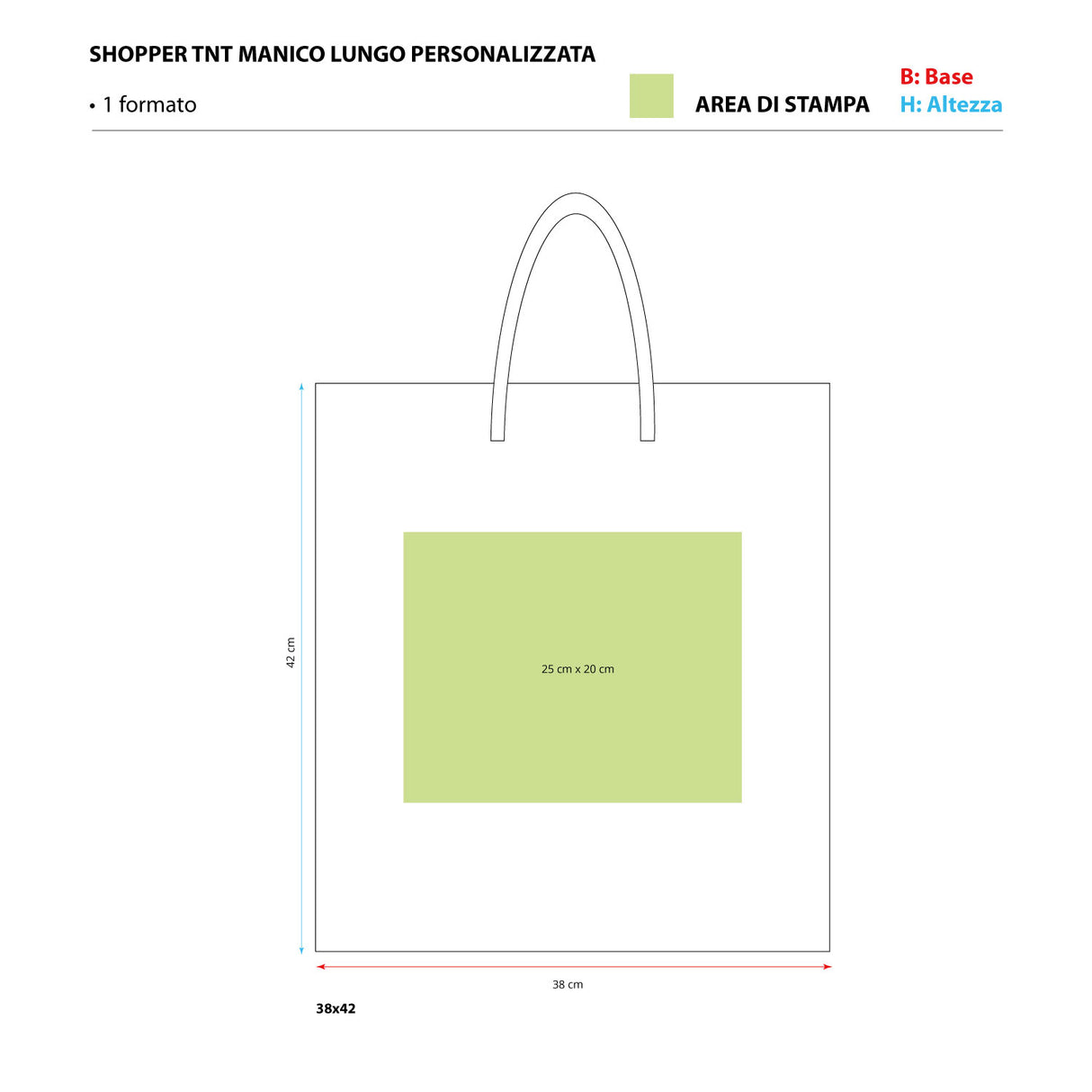 Shopper TNT Manico Lungo Personalizzate 2 Lati