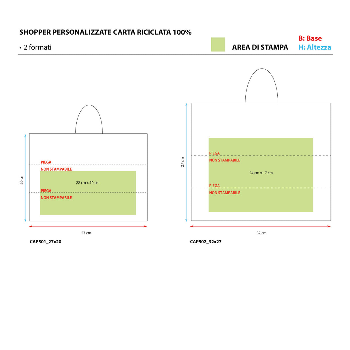 Shopper Carta Green Personalizzata manico in carta