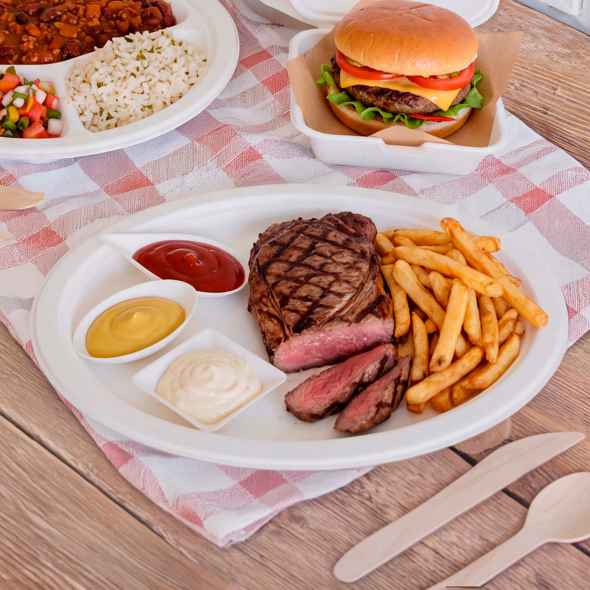 Assiette ovale en pulpe de cellulose