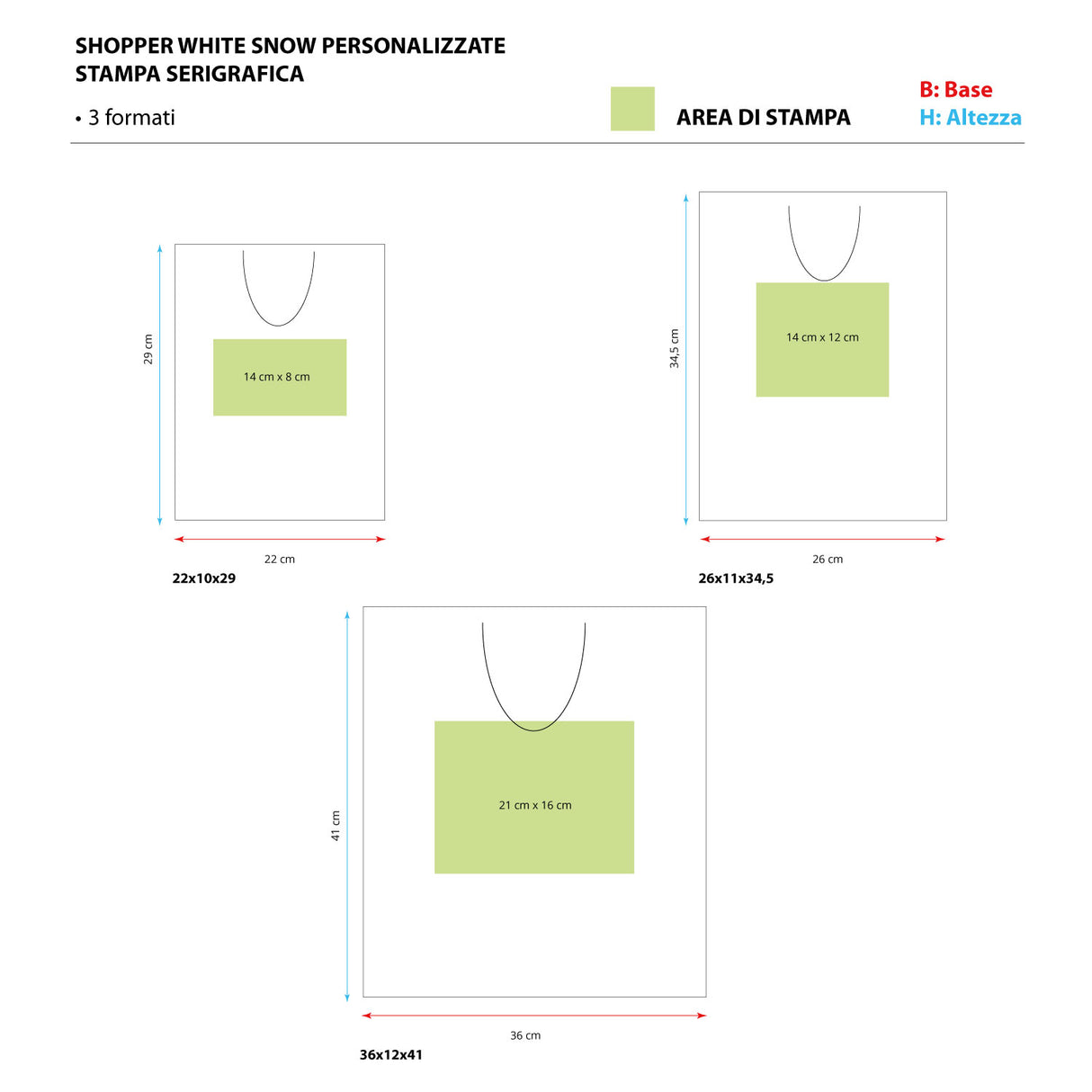 Shopper White Snow Personalizzate Stampa Serigrafica