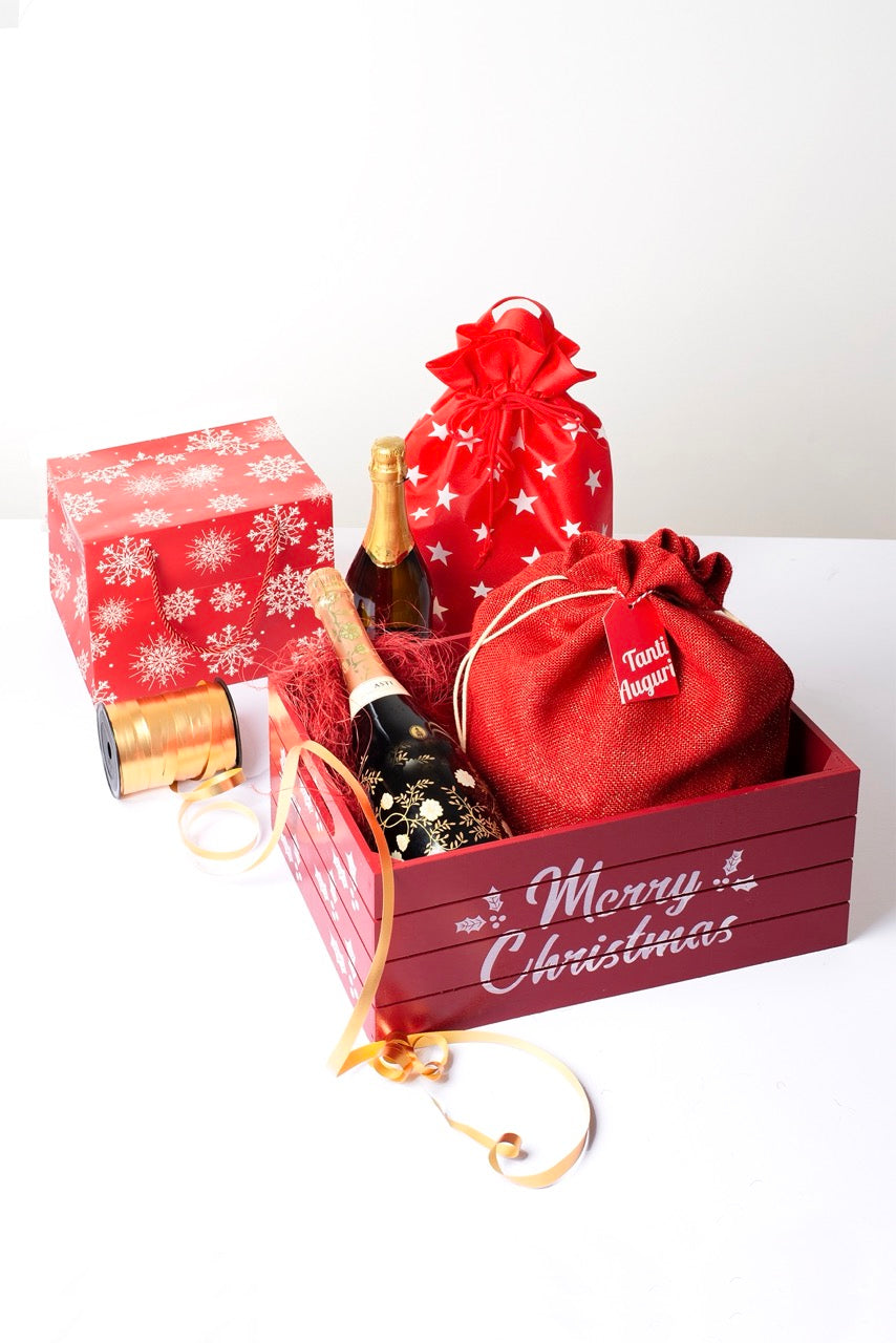 Set 3 Cesto Legno Merry Christmas