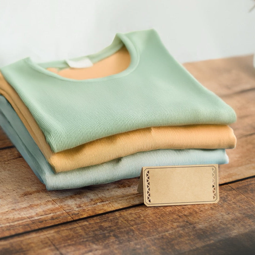 Cartellini Carta Kraft pieghevolii Avana