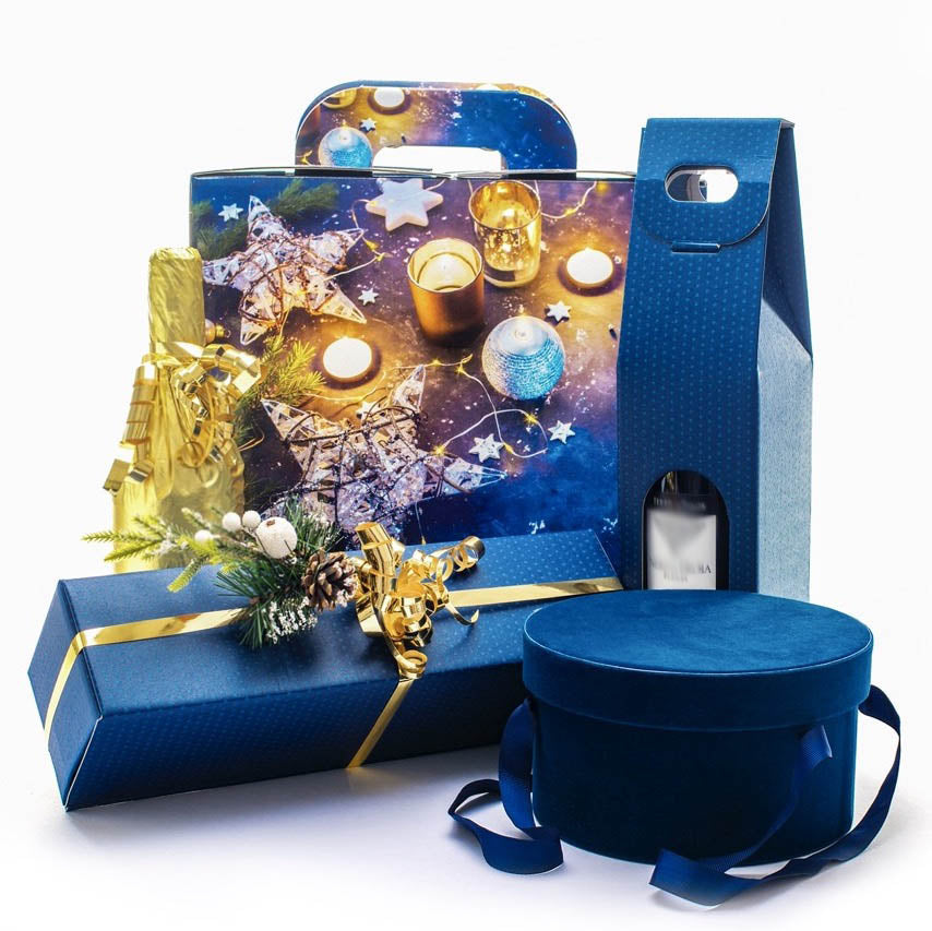 Scatola Portabottiglie Blu