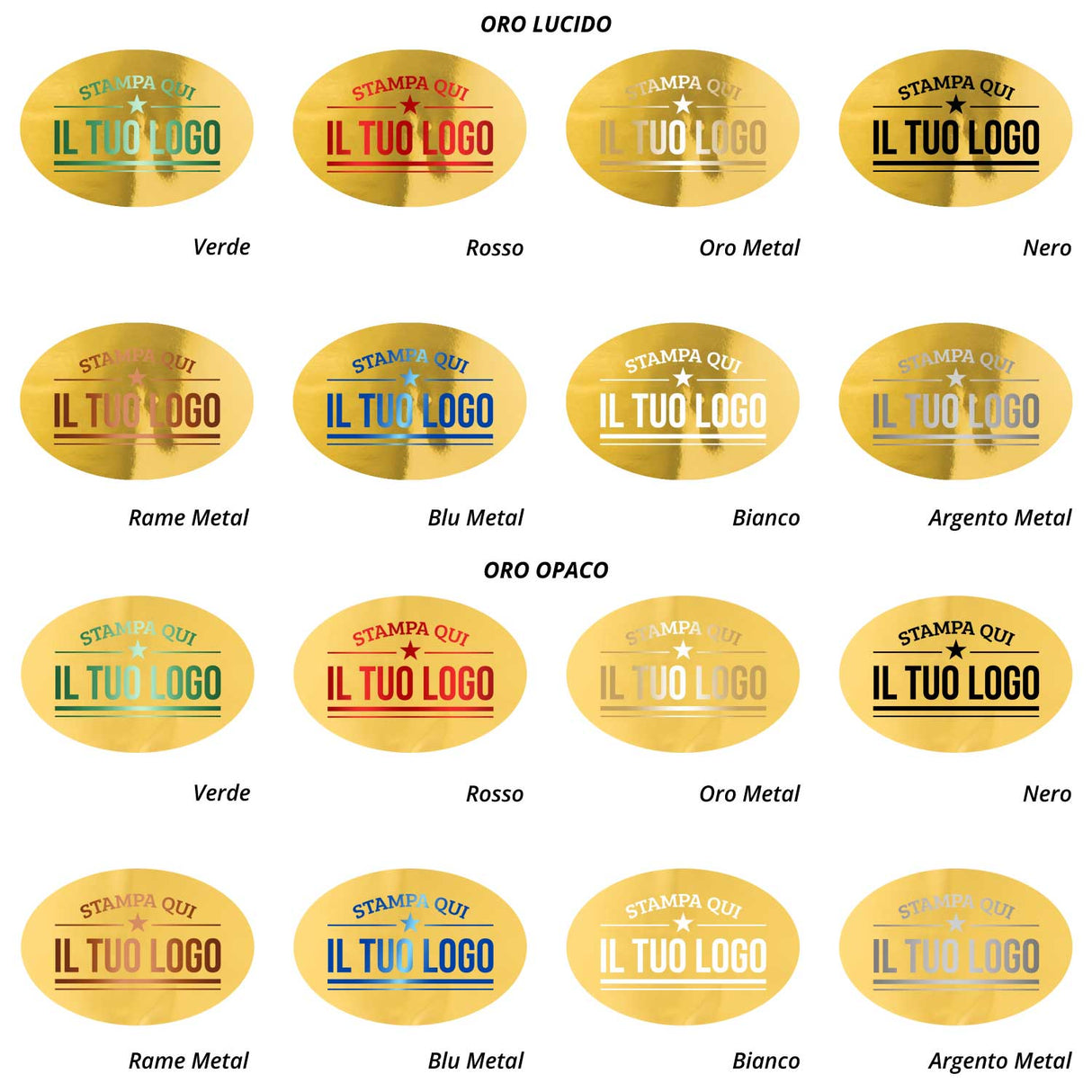 Etichette Ovali Personalizzate