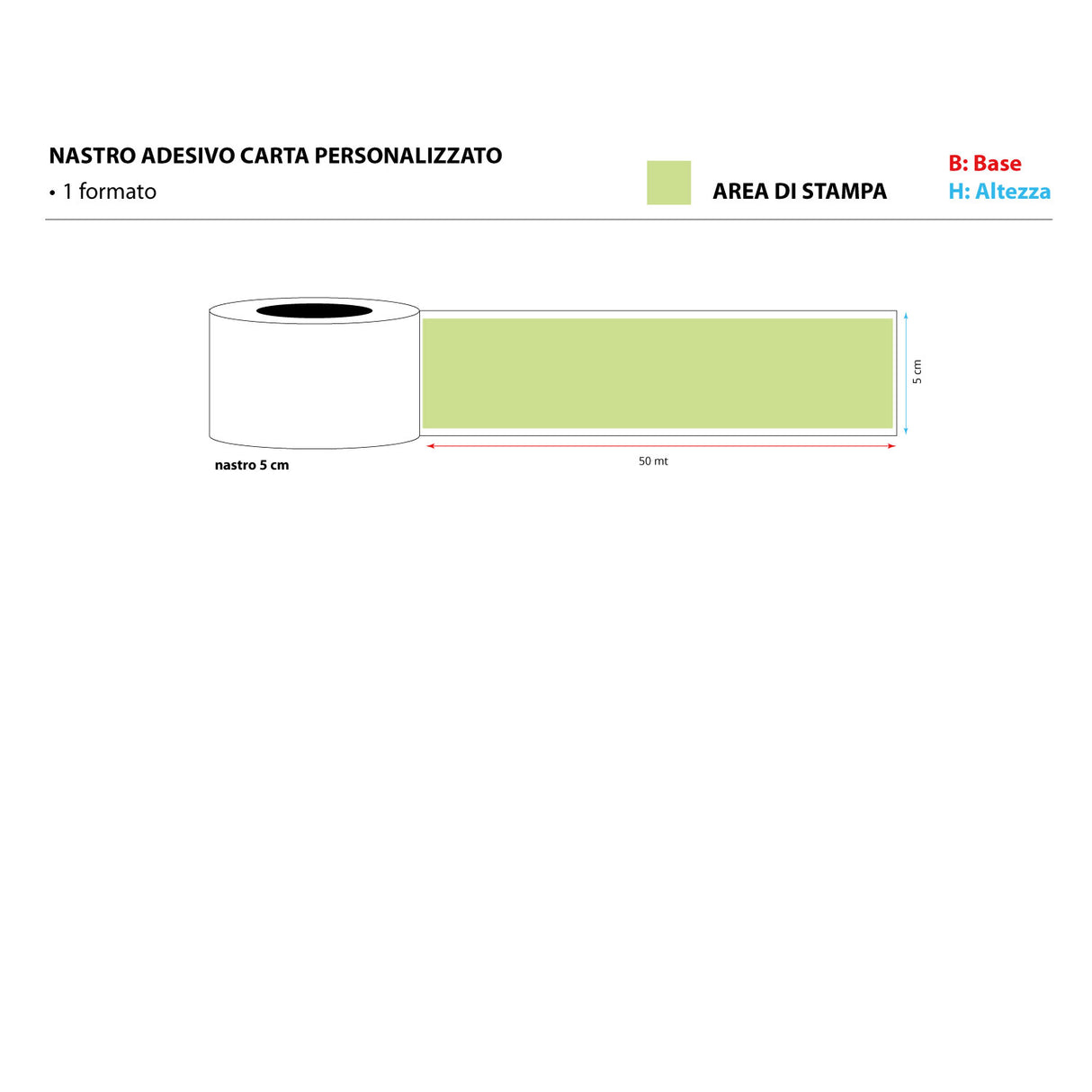 Nastro Adesivo Carta Personalizzato Stampa Dorso