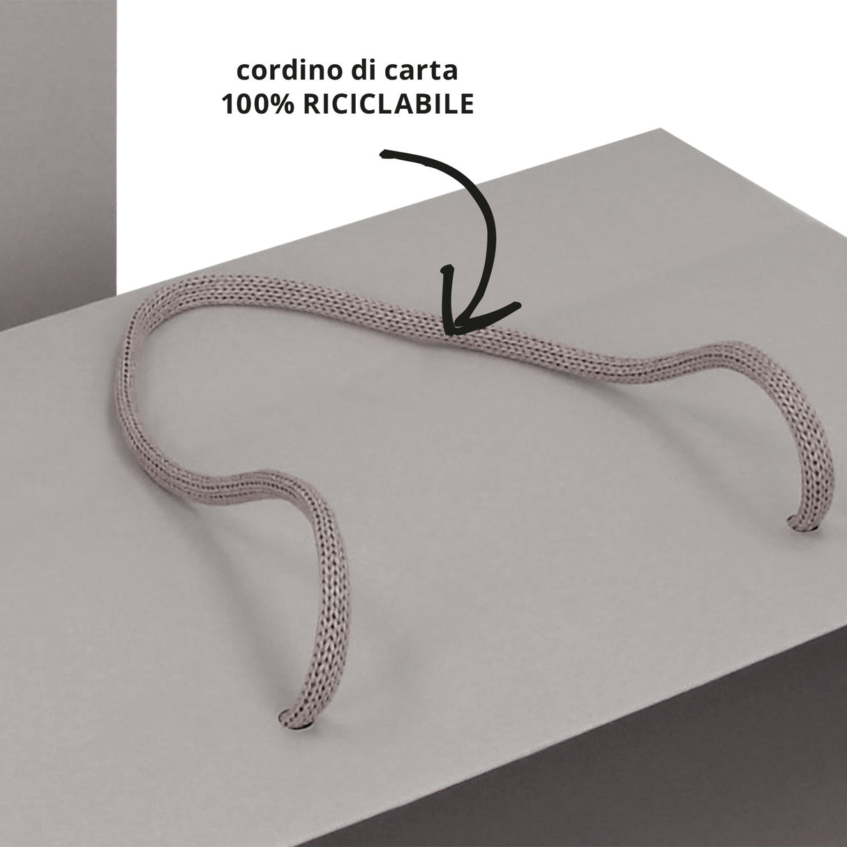 Shopper Carta Riciclata manico in carta Naturale