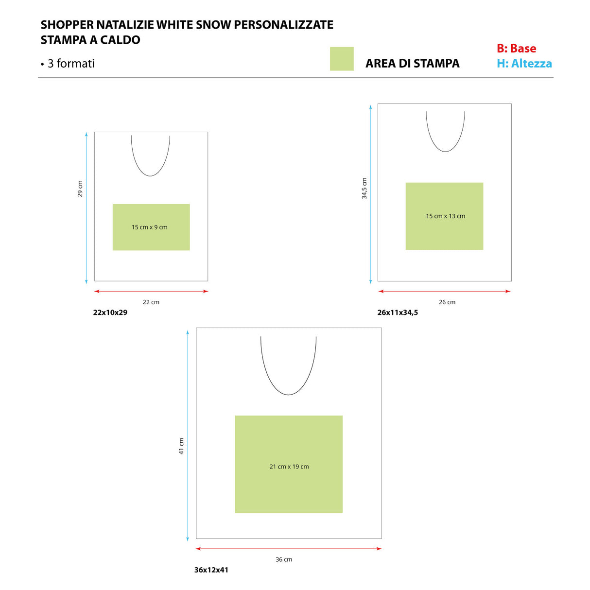 Shopper Carta White Snow Personalizzate a Caldo