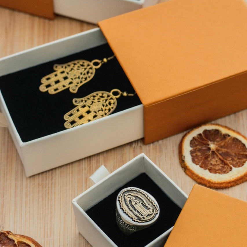 Scatolina Astuccio Gioielleria Elegance Bicolor Apertura Frontale