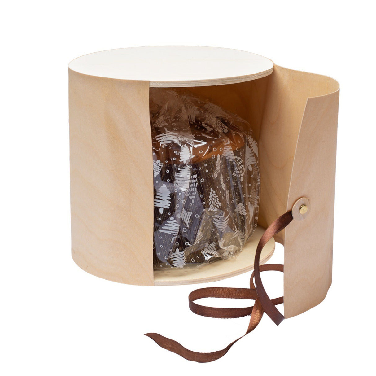 Scatola Legno Portapanettone con Nastro