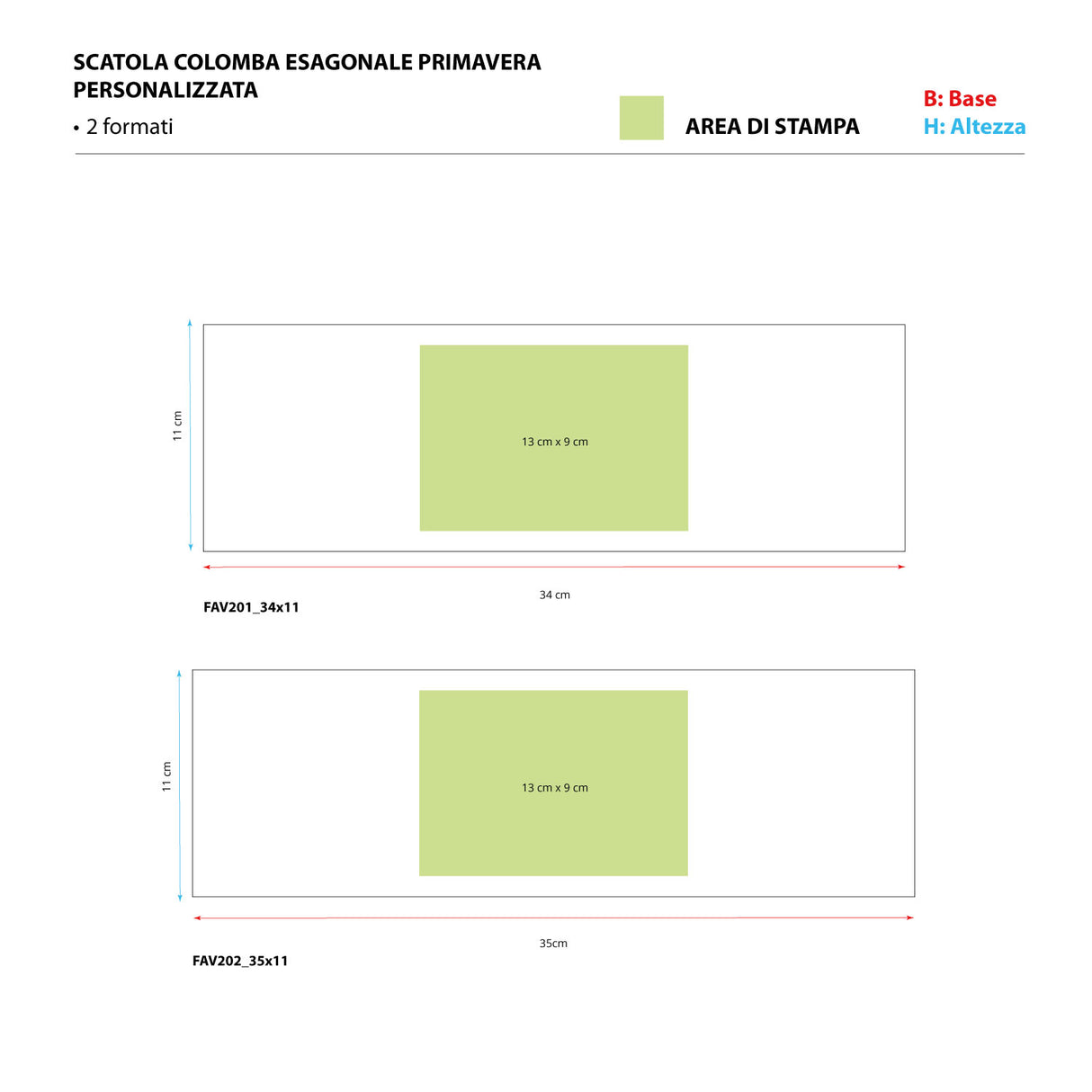 Scatola Colomba esagonale Primavera personalizzata