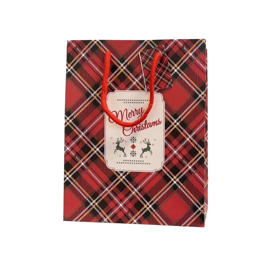 Buste Shopper Natalizie Carta Tartan