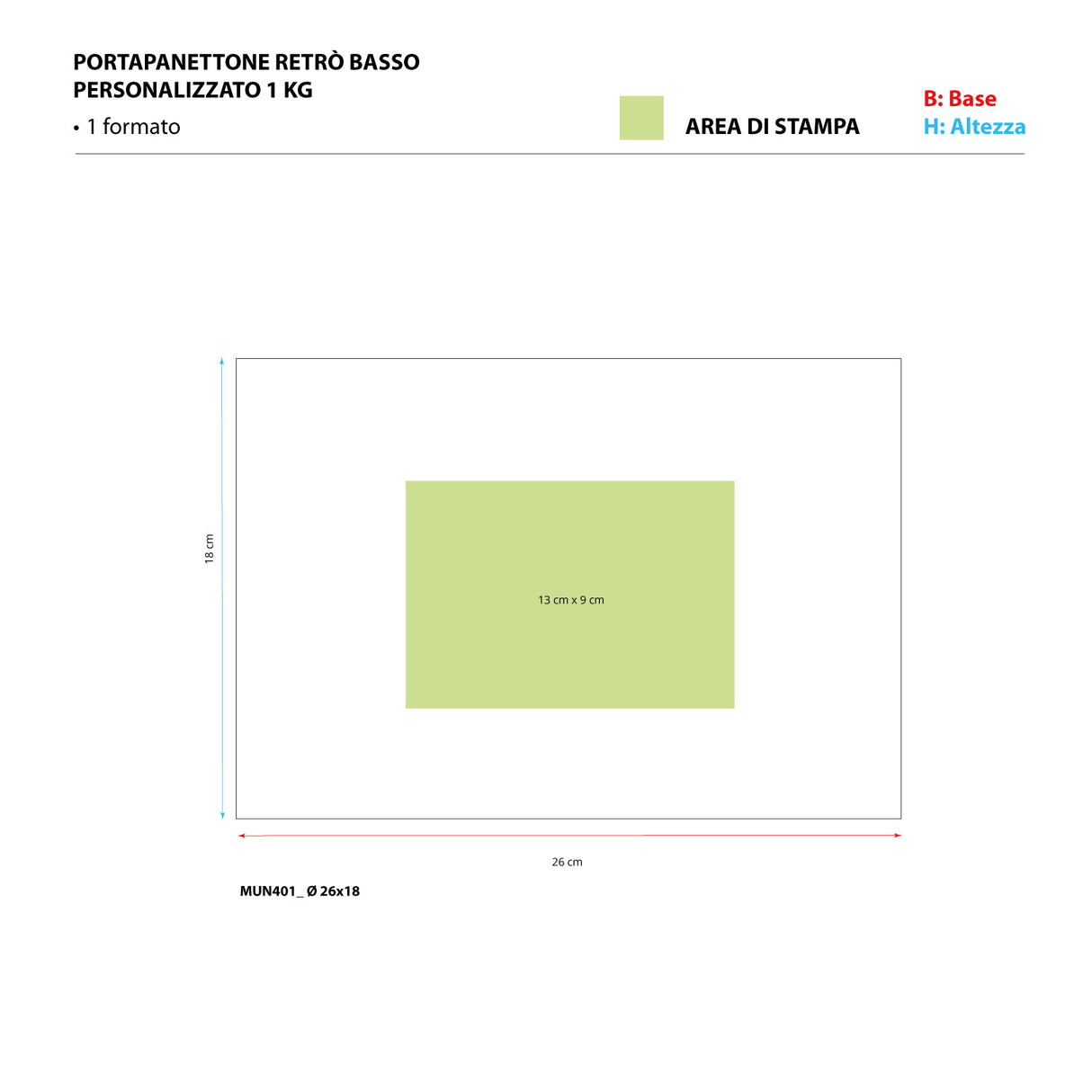 Portapanettone Retrò Basso 1 KG Personalizzabile