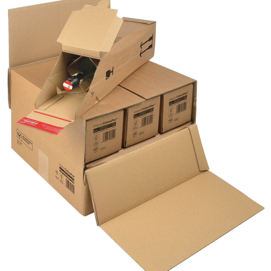Scatola Spedizione Bottiglia Bordolese ColomPac® Avana