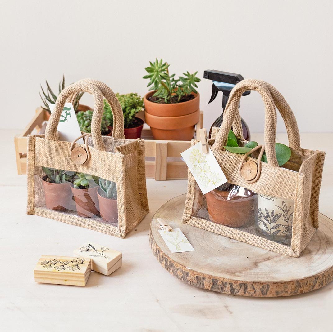 Shopper Juta con vetrina